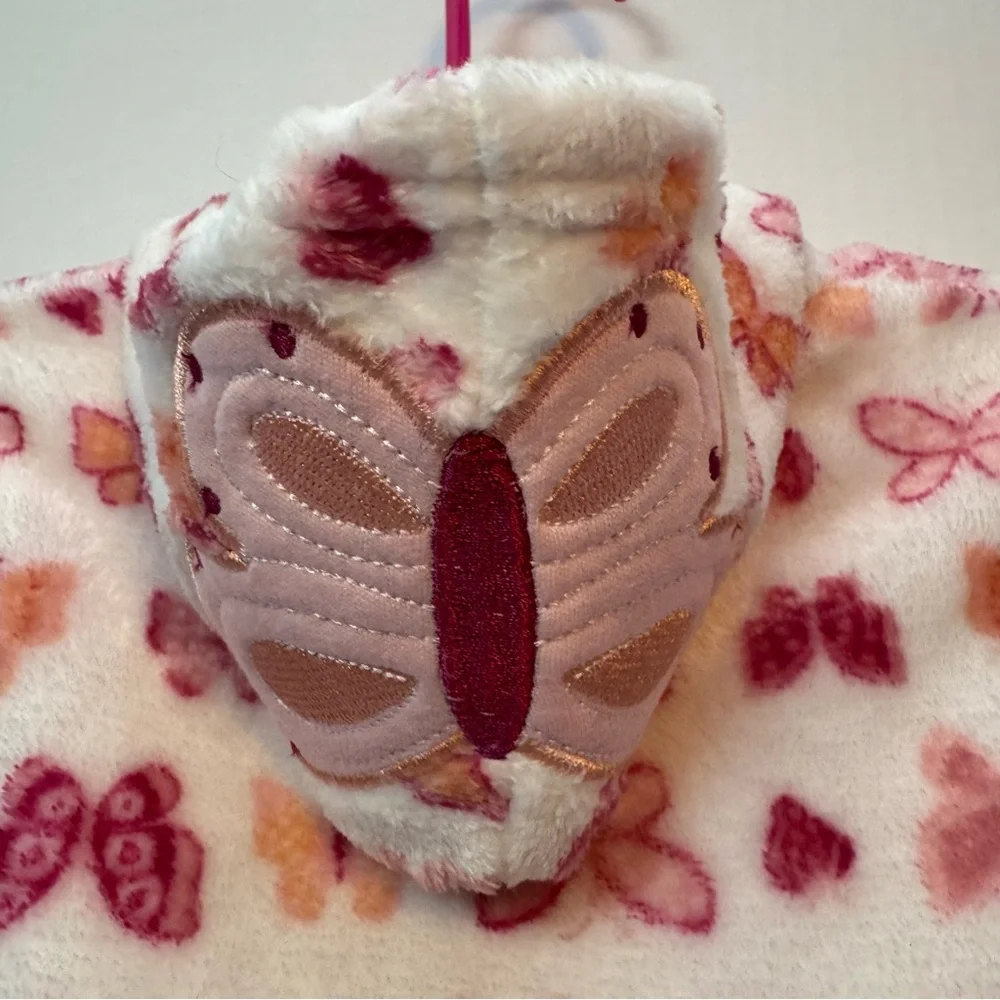Duck Duck Goose‎ Butterfly Pink White Plush Infant Robe 0-9M NWT